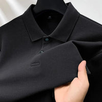 Polo homme à manches longues en coton premium – Élégance discrète et confort supérieur - Noir / S