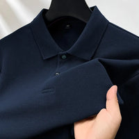 Polo homme à manches longues en coton premium – Élégance discrète et confort supérieur - Marine / S